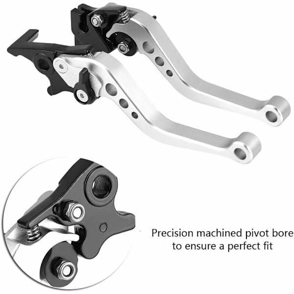 Til motorcykel bremsegreb 1 Par 22mm 7/8\" Universal Motorcykel CNC Aluminium Kobling Tromlebremsegreb (Sølv Hvid)