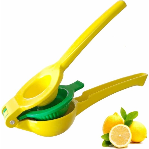 Lemon Press - Alloy Manual Citrus Press for Lemons, Oranges, Limes and All Fruit Juices (Yellow)