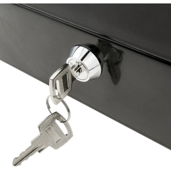 Bærbar safe for oppbevaring av sedler og mynter, mål 198x158x88mm