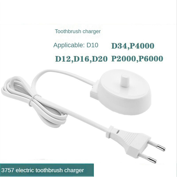 2X Laddare för Elektrisk Tandborste Ersättningsmodell 3757 Passar Oralb D17 OC18 Laddningsdocka EU-kontakt