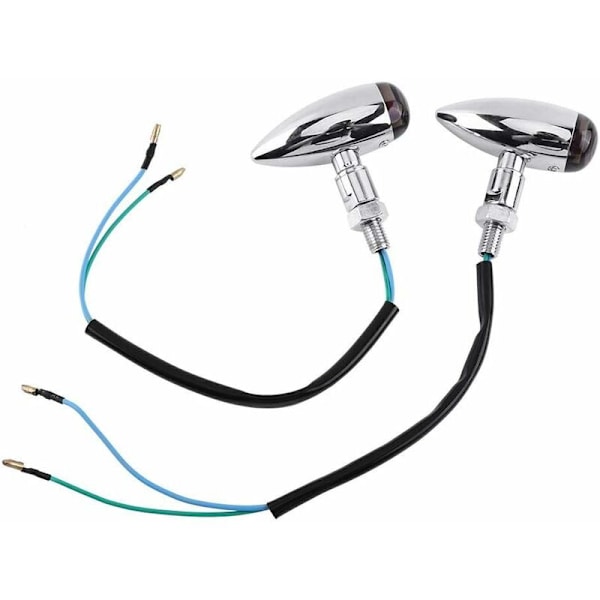 Keenso 2 st motorcykel Bullet LED blinkers Amber indikator blinkande ljus bakre glödlampa