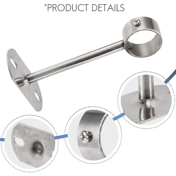 Takfäste, Robe Pipe Bracket, 32mm Diameter, Robe Rod Lever Support Bracket Pipe Flange Socket 2 st (150mm)