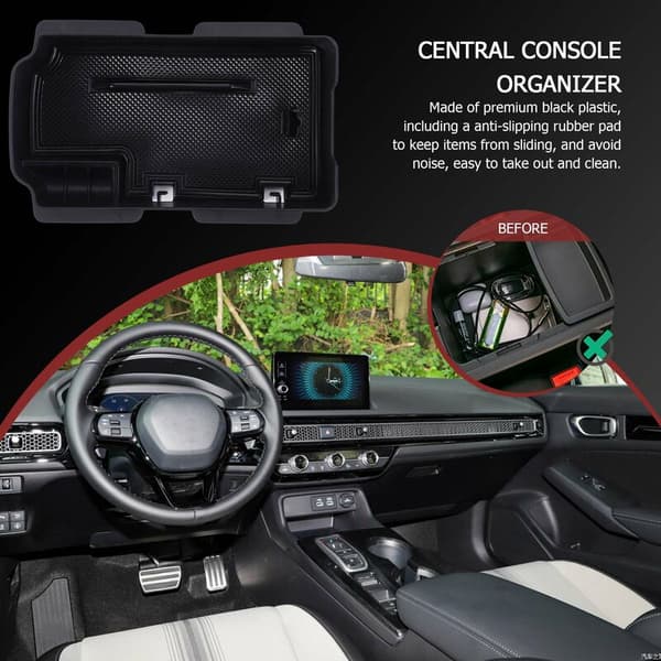 Center Console Organizer Tray för 11:e generationen 2022 Tillbehör Armrest Förvaringsbox Insert Tray Förvaringsbox