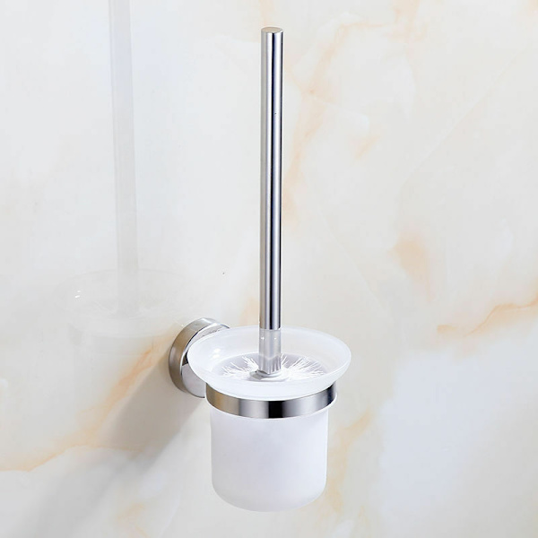 Toiletbørste sæt, krom badeværelse toilet kop glas