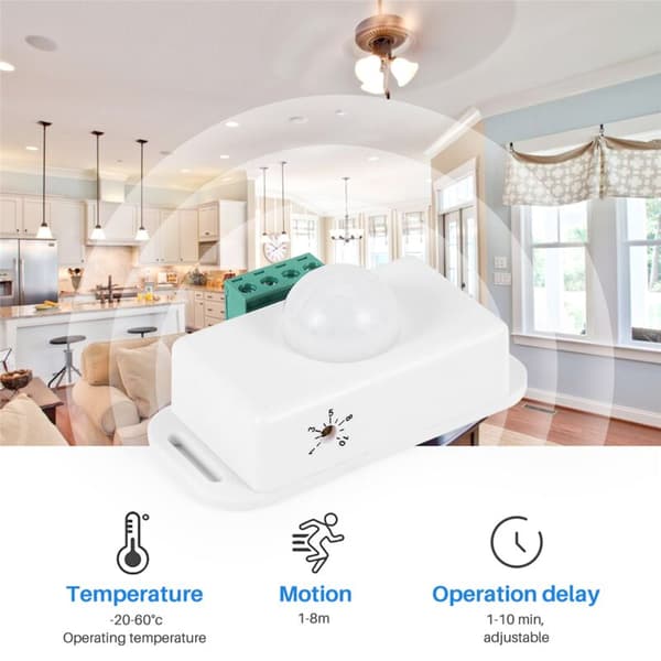 PIR Bevægelsessensor Funktion Controller DC 12V 24V LED Switch Krop Infrarød Switch Hvid Bevægelsestimer til LED Strips