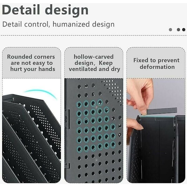 Foldbar Magasinholder med 4 Rum Justerbar Opbevaringsboks Skrivebordsarrangør Bogstøtter Aktetaske Mappe Magasin Bog Arkivmodul Fil Skab Opbevaring