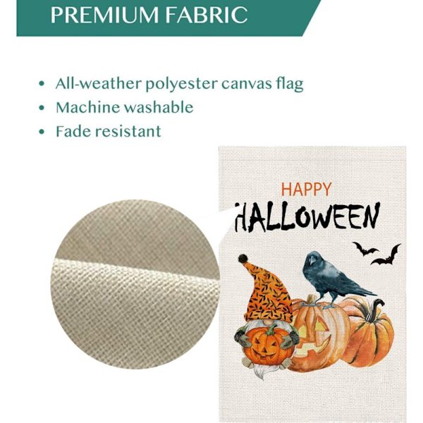 Halloween Vertikal Trädgårdsflagga, Dubbelsidig, Utomhus Dekoration