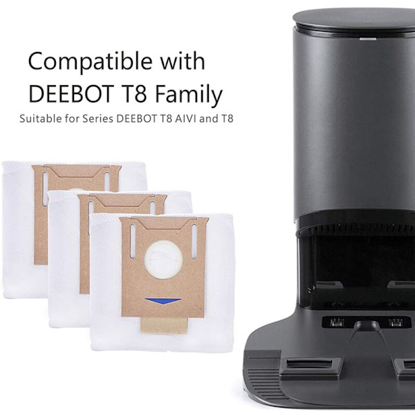 5 stk støvposer for DEEBOT T8 T8+ T8 T8 + T8 MAX N8+ N8 Pro+ T9+ DX93 DDX96 støvsuger - reservedeler
