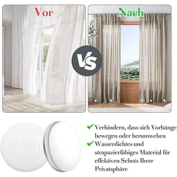 10 stycken magnetiska gardinvikter Draperivikter Magnet duschgardinvikter Botten för duk Gardin, Svart