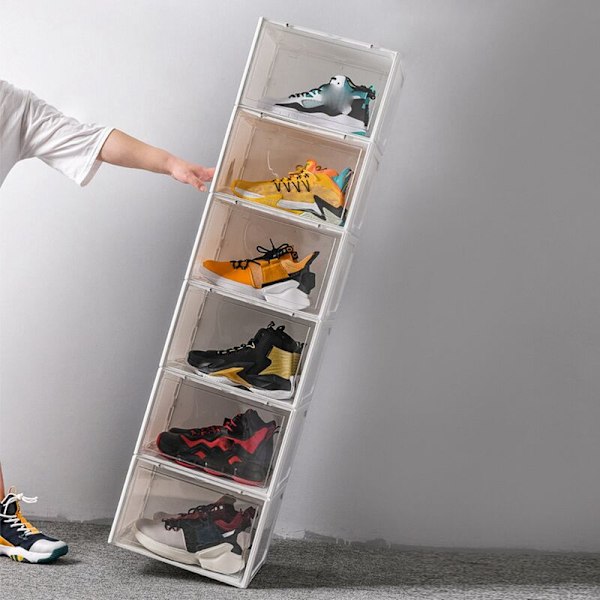 Transparent magnetisk sugkopp sneakers förvaring låda för basket skor skoboxar klar skoskåp