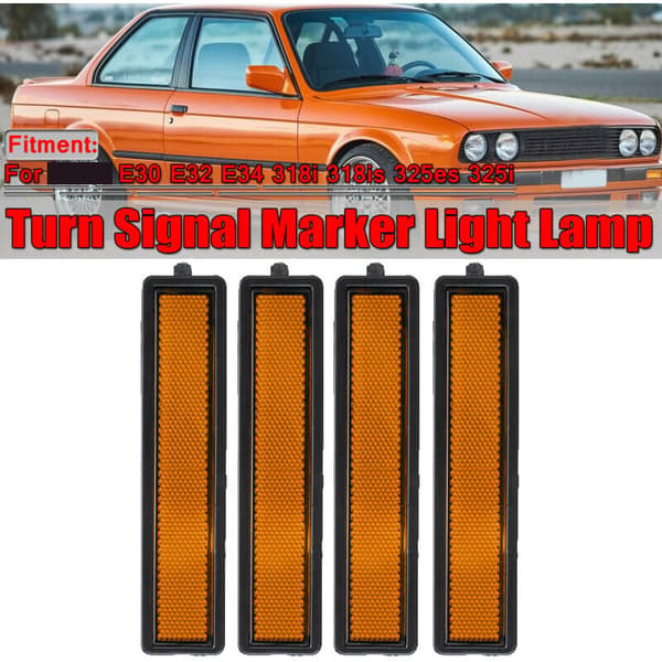 4 stk. blinklys til bil, støtfanger, sidemarkering, for E30 E32 E34 3-serie
