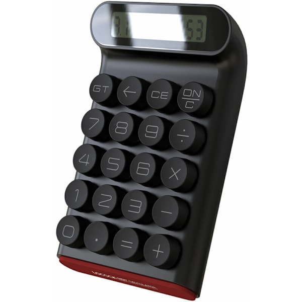 Mekanisk Tastaturberegner, Bærbar til Daglig og Grundlæggende Kontorbrug, Stor 10-cifret LCD-skærm (Sort)