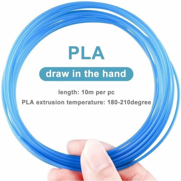 PLA 3D-pen filament, 20 farver, MYNT3D, DeWang, 3D-pen og 3D-printpen, 3m-Thsinde--
