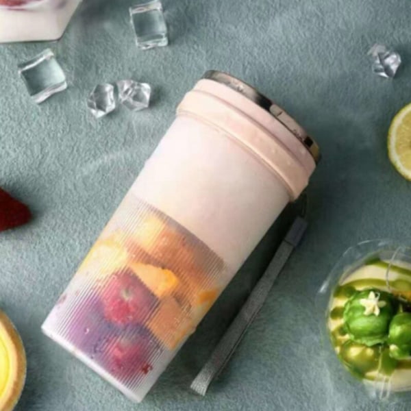 Bærbar elektrisk juicer USB genopladelig håndholdt smoothie blender frugtmiksere mad juicer maskine, blå