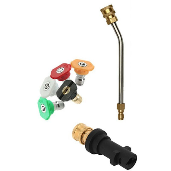 Adapter til bilhøjtryksrenser, 30 graders forlængerstang, 5 stk. dysetipsserie til Karcher K2 K3 K4 K5 K6 K7 tilbehør