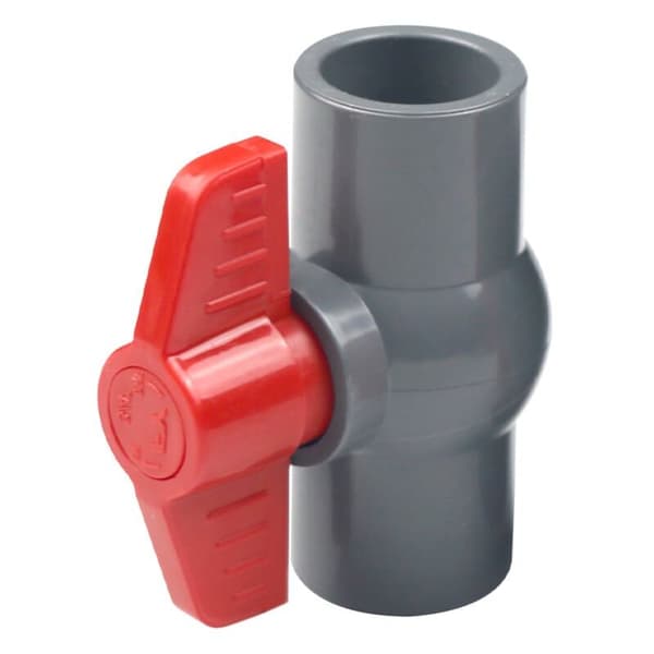 PVC-kuleventil, plastkuleventil (φ40mm)，for vannforsyningsrør glideforbindelse grå
