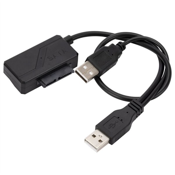 SATA7P+6P - USB2.0 kannettavaan ulkoiseen optiseen asemaan kotelo datakaapeli Helppo SATA USB -asemakaapeli virtalähteellä 30 cm