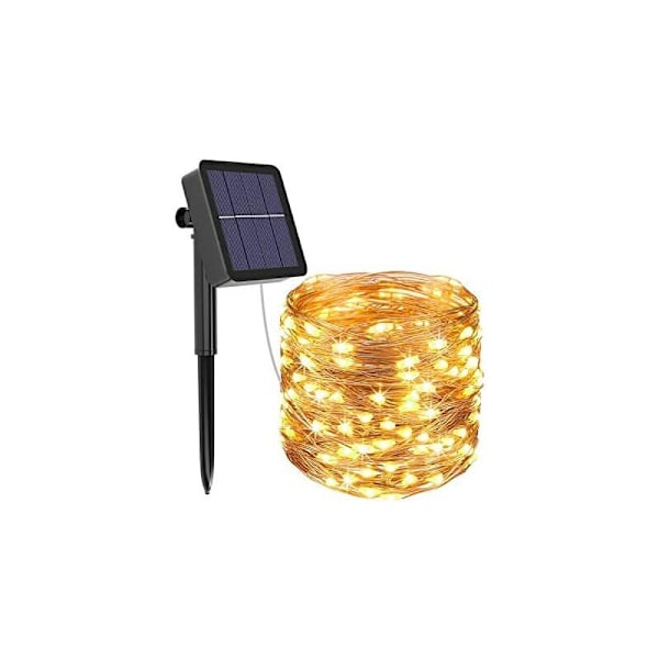 Udendørs Solcelledrevne Lysstrenge, 12m 120 LED Solcelledrevne Lysstrenge 8 Tilstande Vandafvisende Udendørs Solcelledrevne Feelygter Dekoration til Have, Have, Jul, Bryllup