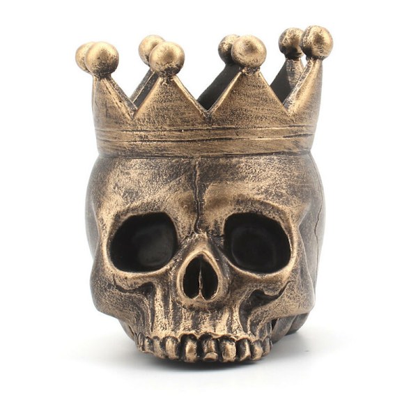 Kranium Lysestage til Søjlelys - Stor Halloween Dekoration til Stue, Soveværelse, Køkken, Udendørs og Mere.（Bronze）
