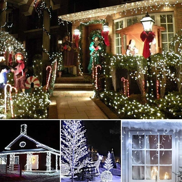 Lysstreng til Karneval, Bryllup, Udendørs, Indendørs, Havebelysning, LED-Eventyrlys, Festlige Trælys, Julepynt, Hvid, 50m 400 L