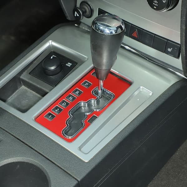 Aluminiumlegering Interiör Tillbehör Centralkontroll Växelspak Panel Dekor för Nitro 2007-2012 (Röd)