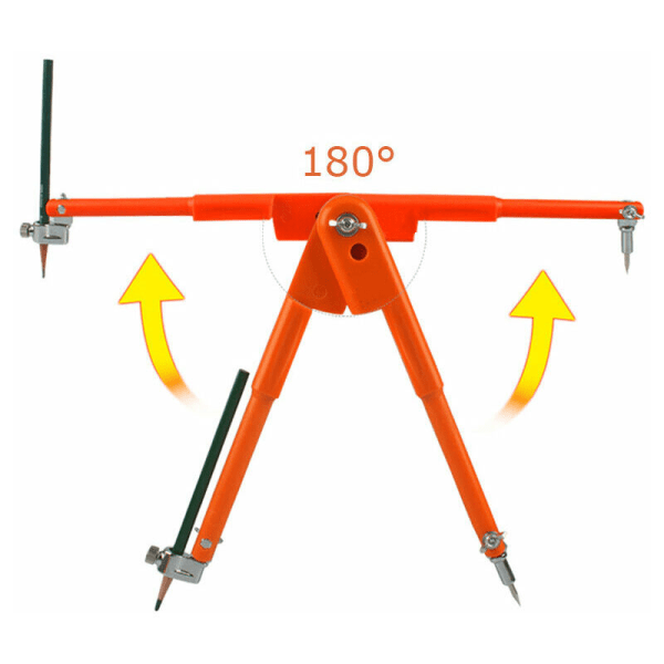 2 Kompasser/Set Precision Penselkompasser, Stor Diameter - Orange（90cm+150cm）