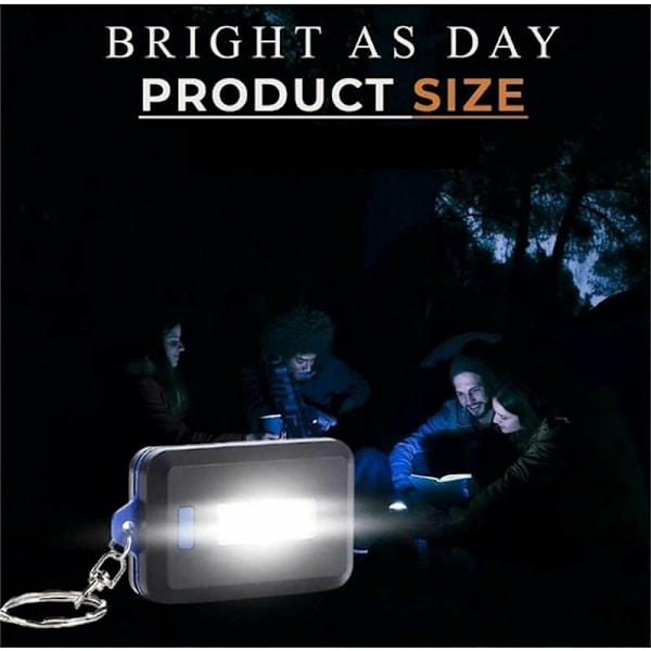 Mini LED Ficklampa Nyckelring, Mini Nyckelring Ljus Nyckellampa med Nyckelring, COB LED Liten Nyckelring Ficklampa, Mini Super Ljusstark Nyckelring LED Ficklampa, Bärbar
