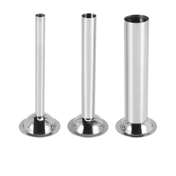 3 stk Rustfritt Stål Pølsefyller Fylling Rør Hopper Dyser Reservedeler Fylling Rør, Base Di