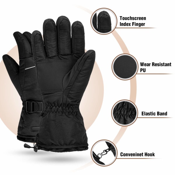 Opvarmede handsker, batteridrevet 3 temperaturindstillinger Elektriske opvarmede handsker til mænd Kvinder Udendørs sport Bjergvandring Skiløb og vinterhåndskrig