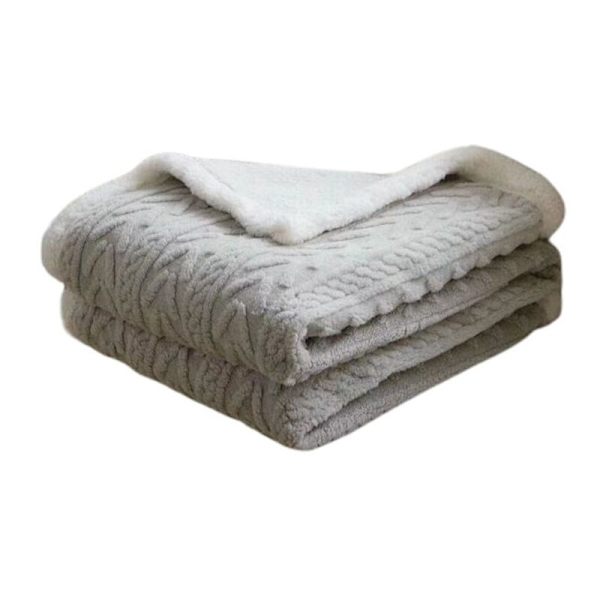 Nordisk vändmönster fleece filt varm soffa filt lyx viktad filt stor storlek grå