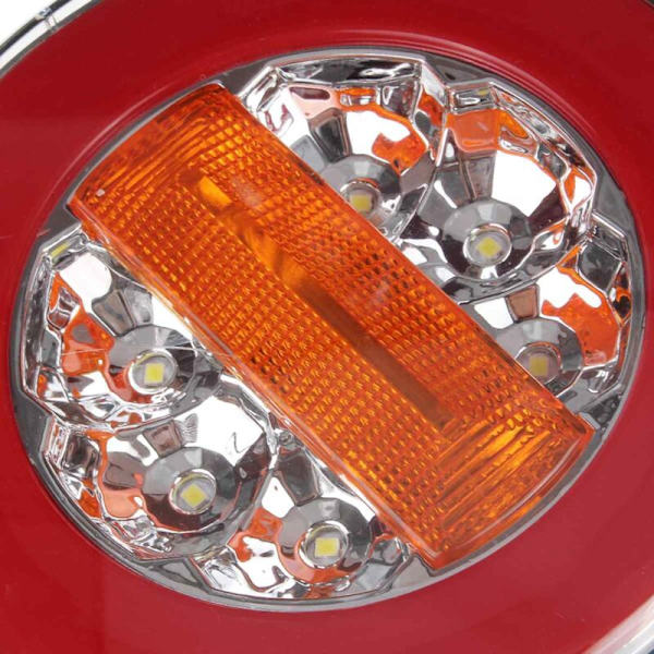 LED Rund 4IN1 Lastbil Baglygte 12-24V Dynamisk Baglygte Blinklys Baklys Stoplys til Trailer RV