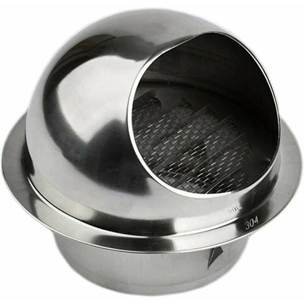 Ventilationsgitter, 6\" Rund Væghætte Ventilation, Ventilationsudløbsgitter i 304 Rustfrit Stål (ø150mm)