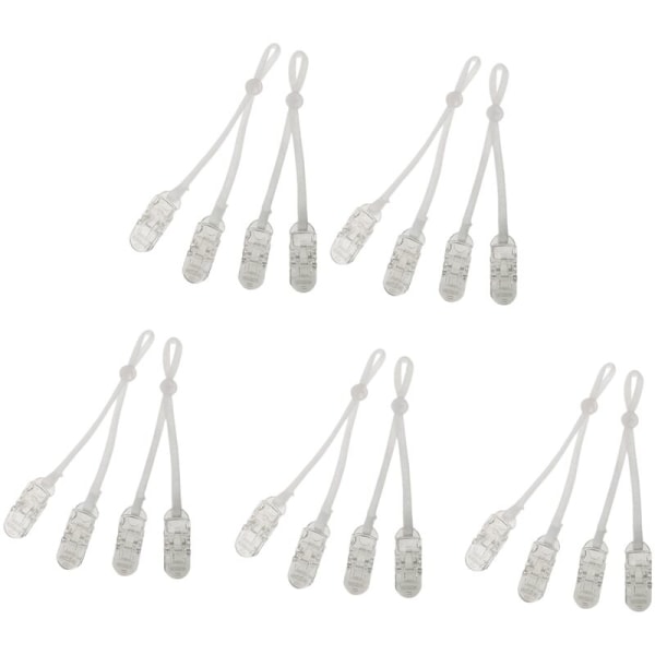 10 par hållbara fasta maskklämmor rep hartsklämma kamisol stabilisator elastiskt rep justerbara klämmor elastiskt band för mask