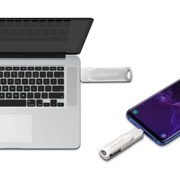 32G U6L Dual-use U Disk, til computer/mobil, USB 3.1/Type-C Rotation, Dual High Flash Drive