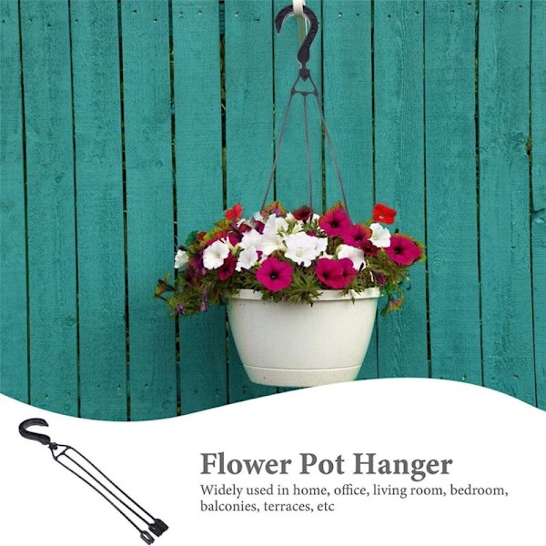 5 st plast hängande kedjor för planter, 360° roterbara hängande korgkrokar planterhållare blomkruka (svart)