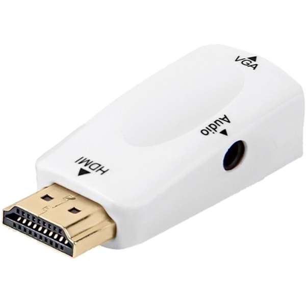 1080P HDMI Male to VGA Female Video Adapter Converter with Audio Output N3 White