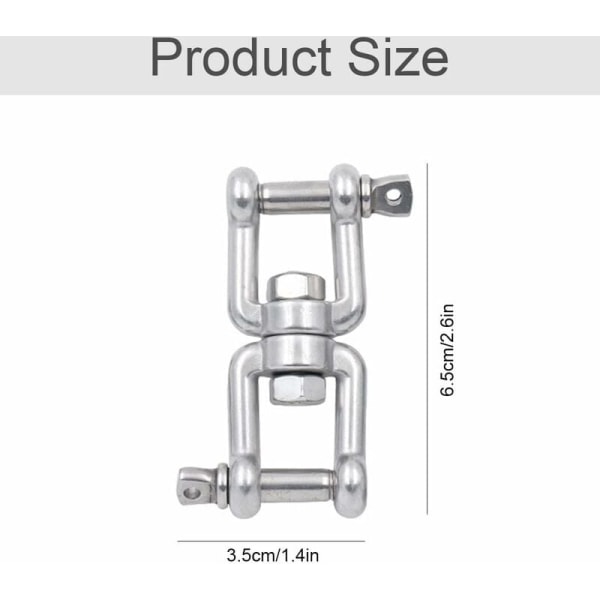 Svingbar Ring Shackle Ophængsbeslag - 304 Rustfrit Stål Kæber, Fuld Svingbar til Hængestol, Gynge, Boksepose, Yoga, Hængende Møbler a