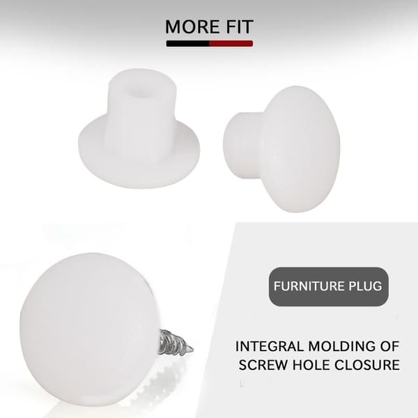 100 st möbeldekorations 5 mm vita plast hålborrskydd