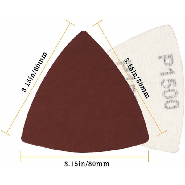 30 Ark 800 Korn 80mm Triangel Slip- och Fästpapper för Multifunktionellt Oscillerande Verktyg, Detaljslip
