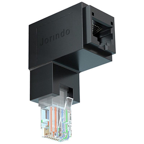 RJ45 Han til Netværksforlænger 90 Graders Vinkel Op til CAT5E CAT6 CAT8 Ethernet Kabelforbindelse