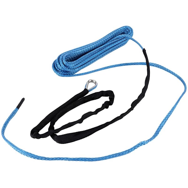 Træktov til vinsj, 15m kabel, 7700lbs, Nylon Trailer Recovery Towing Strap til SUV ATV UTV TrunkBlue