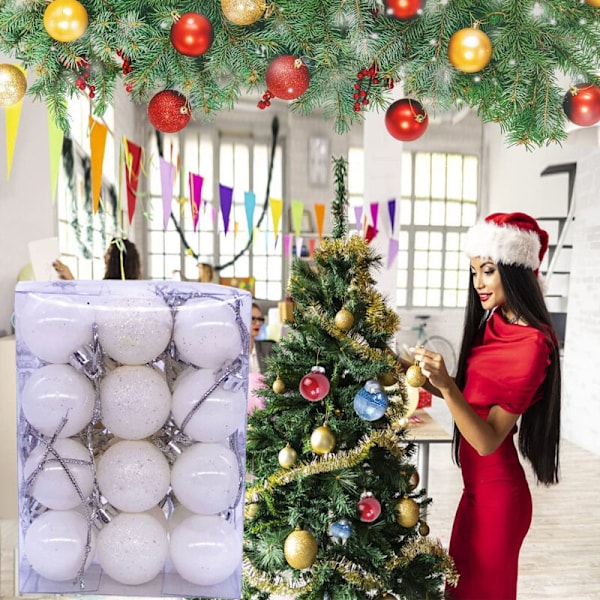 Julgranskulor Ornament för Julgran - Julgransdekorationer Hängande Kula Vit