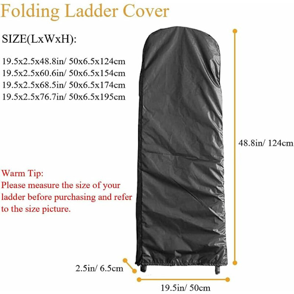 Foldbar Stigeskjul til Indendørs Støvbeskyttende Husholdnings Trinladder Dækker til Terrasse Have Udendørs Husholdnings Foldbar Trinladder Opbevaringspose Beskytter Furni