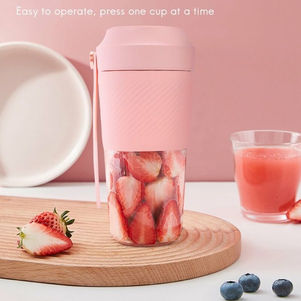 Elektrisk Juicer Elektrisk Bärbar Mini Grönsak Frukt Orange Juice Blender Kopp För Flicka Utomhus-Rosa