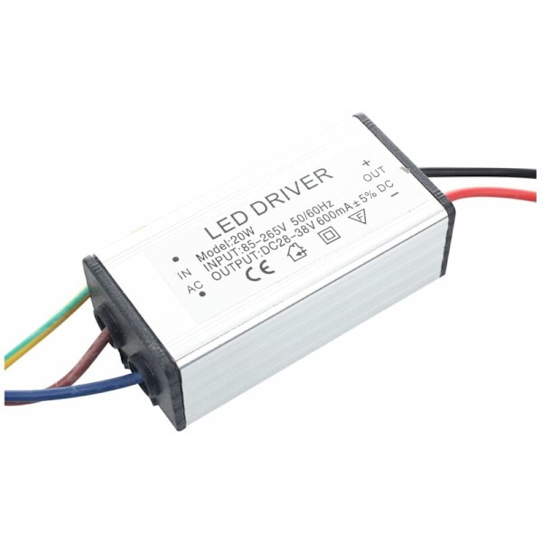SODIAL(R) LED-lampe Transformator Driver Strømforsyning DC 36V 20W Vandtæt