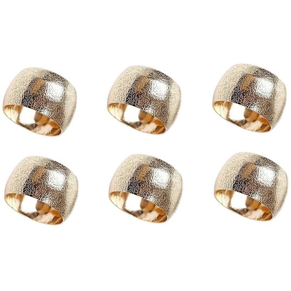 6 stk. Guld Metal Servietringe, Elegant Bryllup Serviet Holder Ringe, Perfekt til Borddekoration Fester