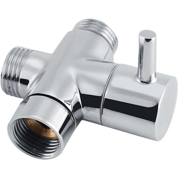 3-vägs T-formad avledare avstängningsventil Dusch Toalett Bidet Sprayer Vattenadapter Kromfärg