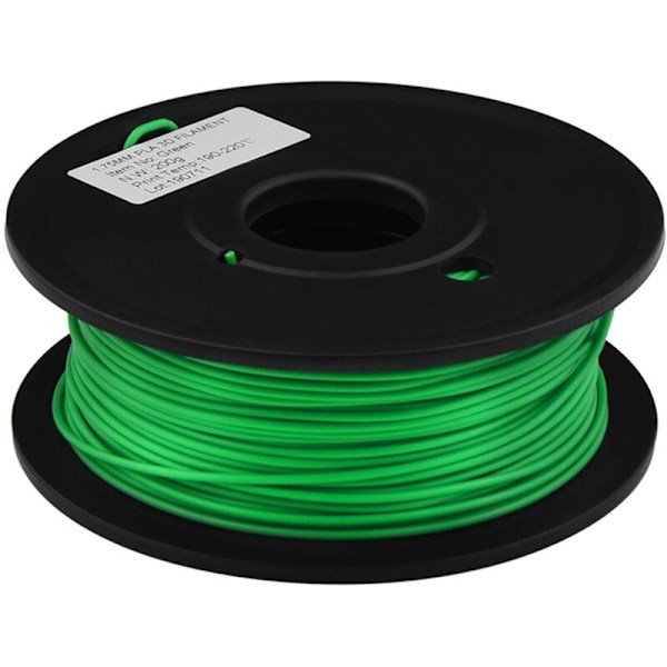 3D-skrivartillbehör 1,75 mm PLA-material för utskrift, oberoende vakuumförpackning, nettovikt 0,2 kg Grön