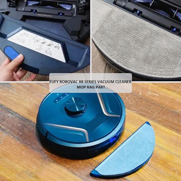 4 filtre + 6 sidebørster + moppeklut reservedeler for RoboVac X8 Hybrid robotstøvsuger