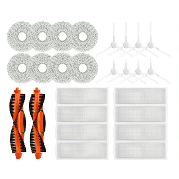 Kompatible Tilbehør til Robotstøvsuger X20 / C101 Hovedsidebørste HEPA-filter Mop Pads Reservedele